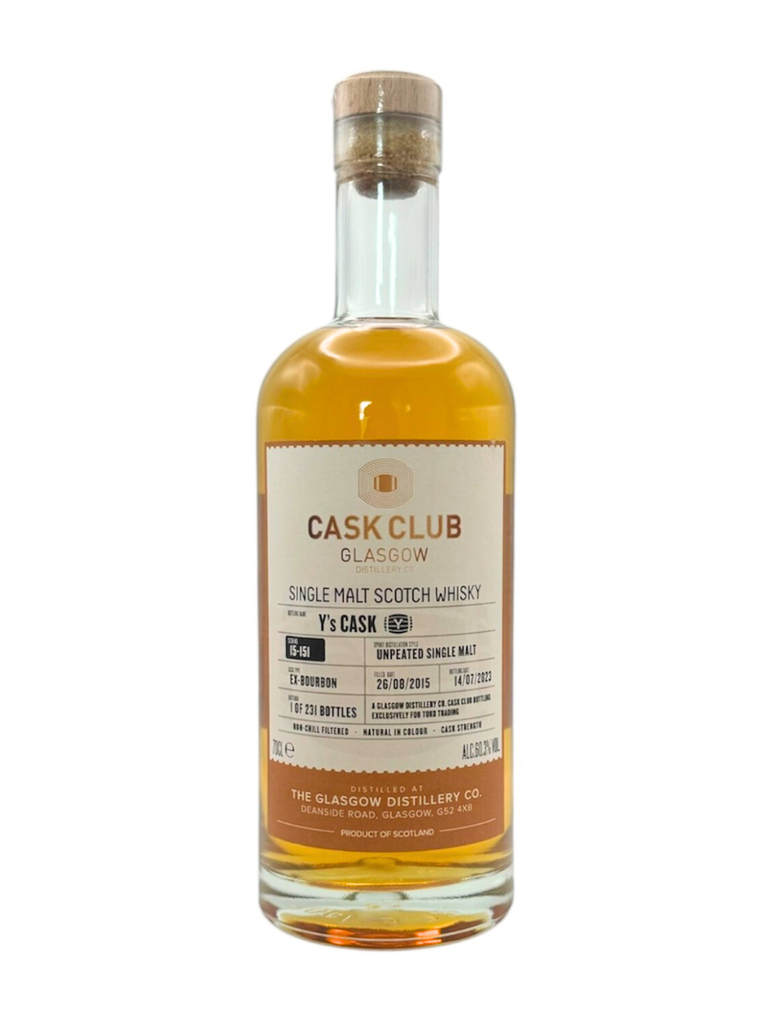 グラスゴー シングルモルト CASK CLUB Y'S CASK 700ml 60.3%